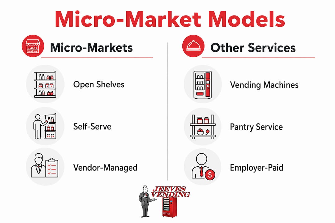 Infographic showing micro-markets versus vending and pantry services