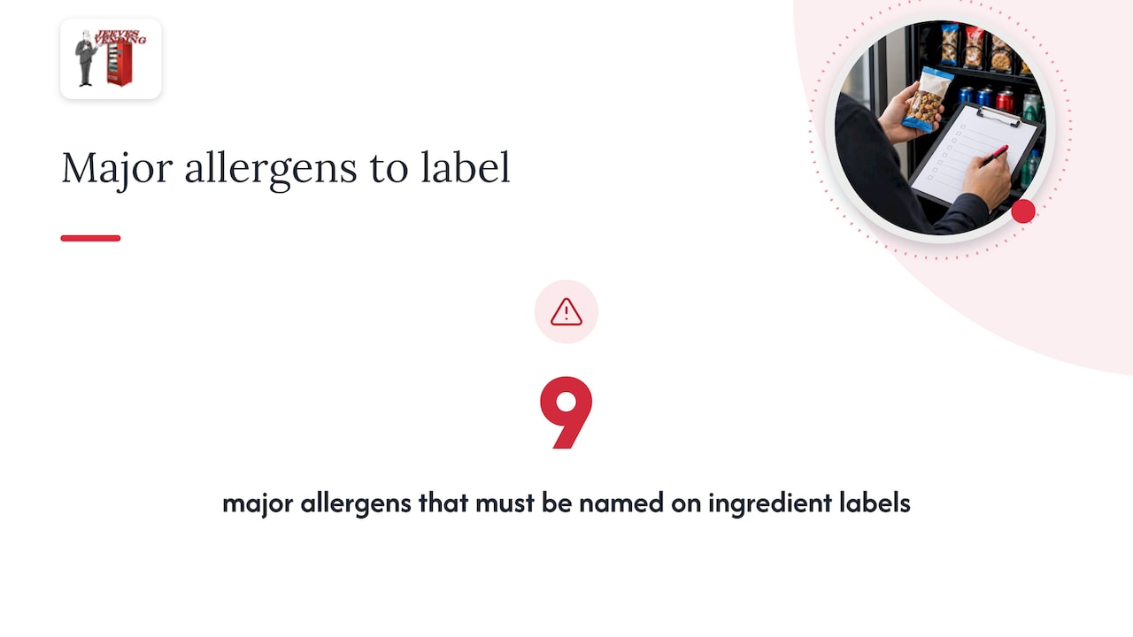 Nine major food allergen categories
